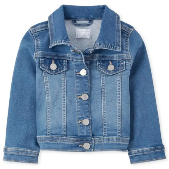The Children's Place Toddler Girls Blue Front Button Denim Jacket Size 1… - Picture 1 of 16